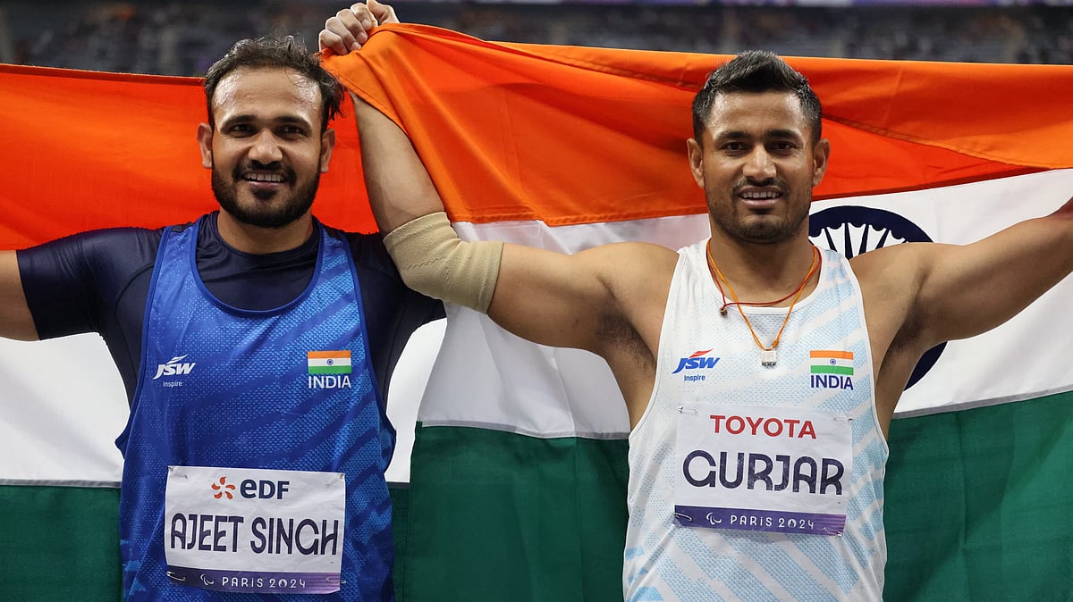 Omprakash Mundra : Ajeet Singh (left) clinched a silver medal, while Sundar Singh Gurjar (right) secured a bronze medal for India in the Men's Javelin Throw F4.